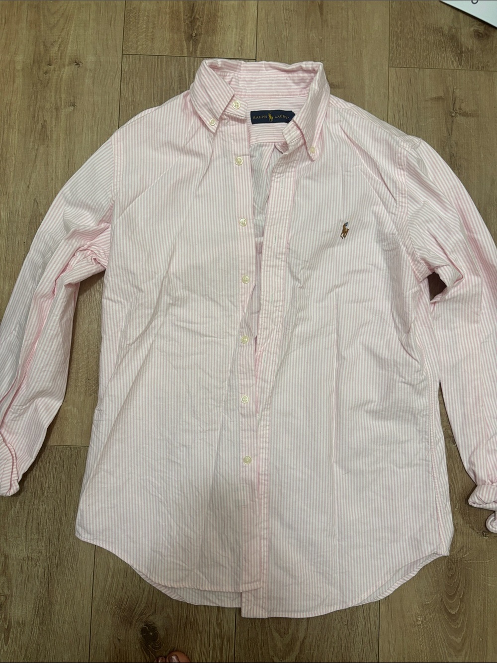 Polo by Ralph Lauren Light Pink Striped Button-Down Shirt